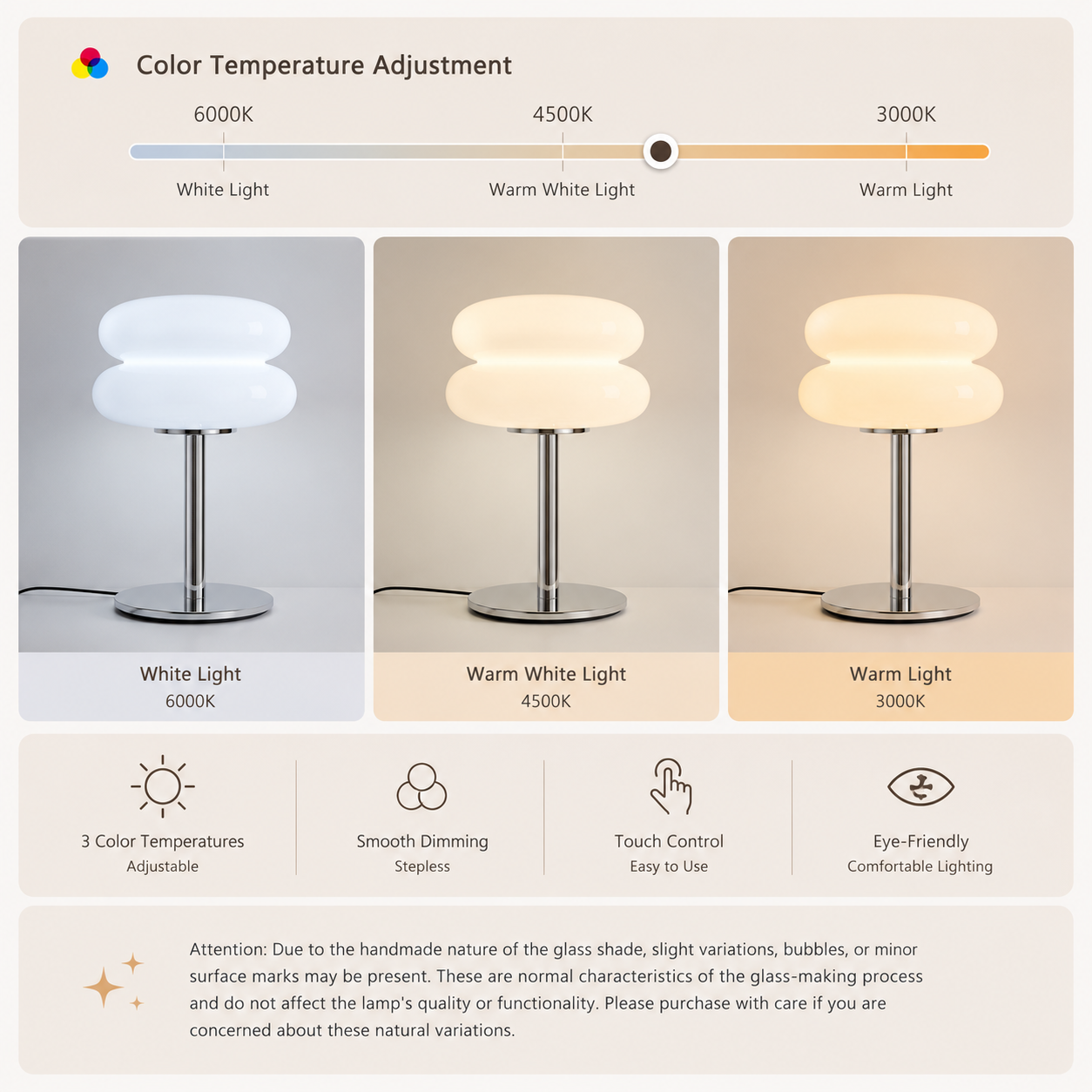 Sollievo Cloud Macaron Glass Table Lamp