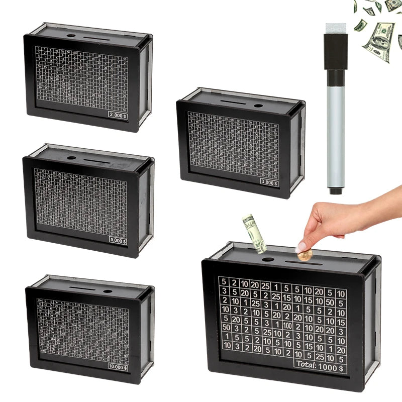 Sollievo Wooden Piggy Bank with Coin Counter