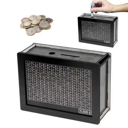 Sollievo Wooden Piggy Bank with Coin Counter