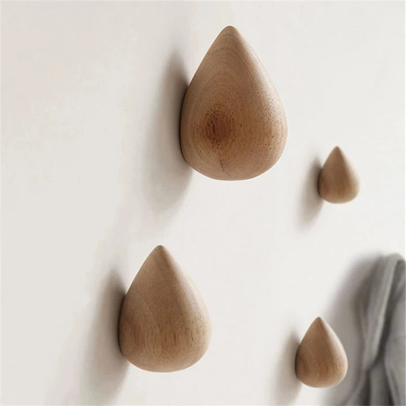 Sollievo Beech Wood Water Drop Wall Hook