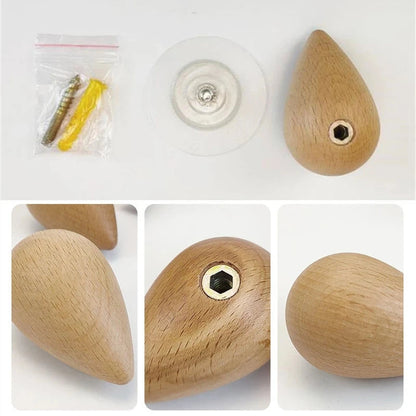 Sollievo Beech Wood Water Drop Wall Hook