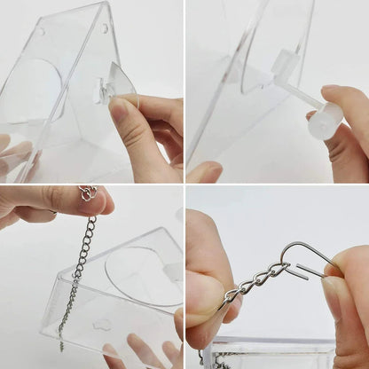 Sollievo Clear Acrylic Hanging Bird Feeder