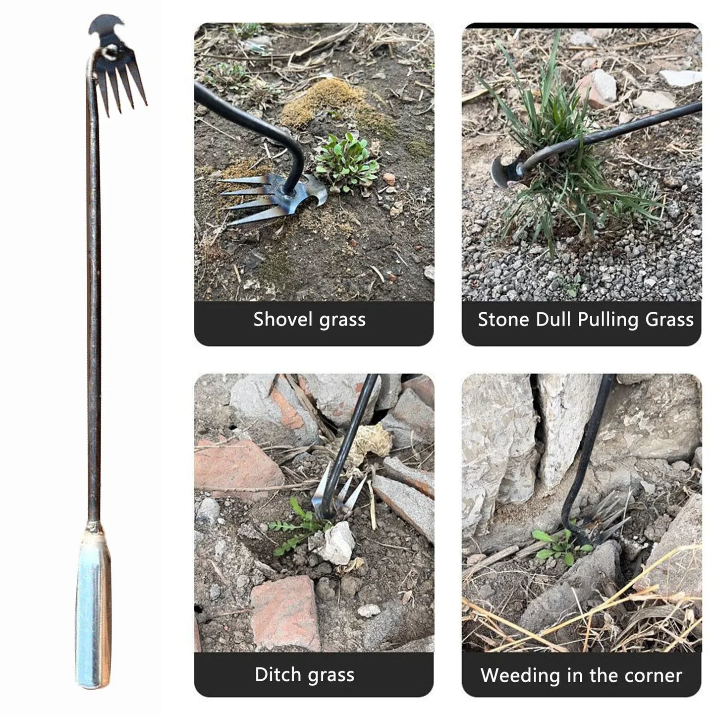 Sollievo Crescent Weeder Tool with Long Handle