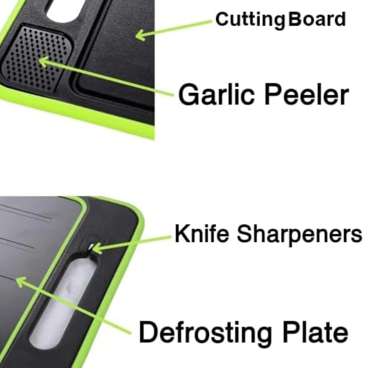 Sollievo 4-in-1 Defrosting Cutting Board with Grater & Knife Sharpener