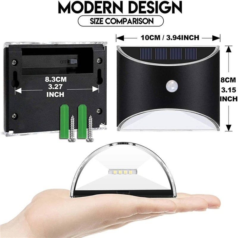 Sollievo Motion Sensor Solar Fence & Stair Lights