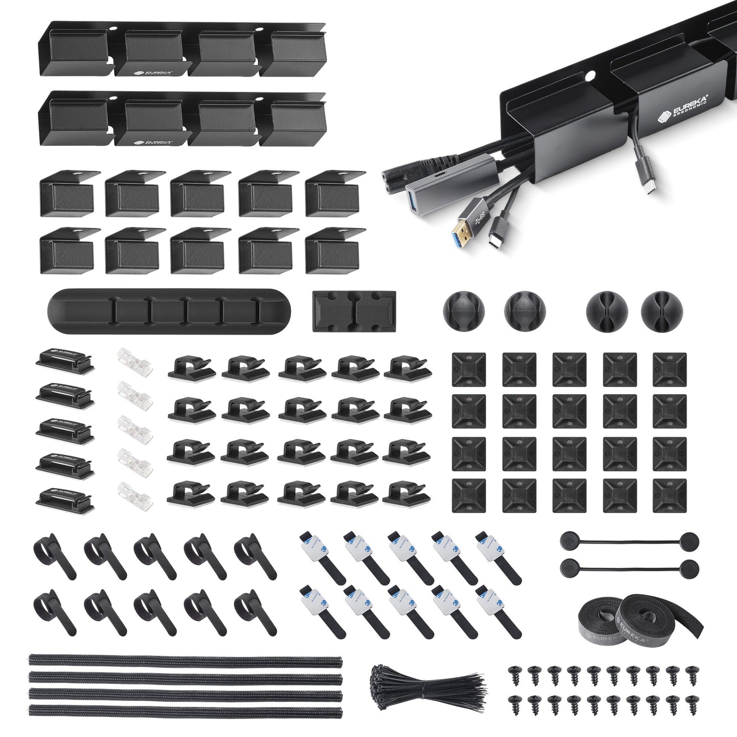 Eureka Ergonomic Cable Management Kit, Black