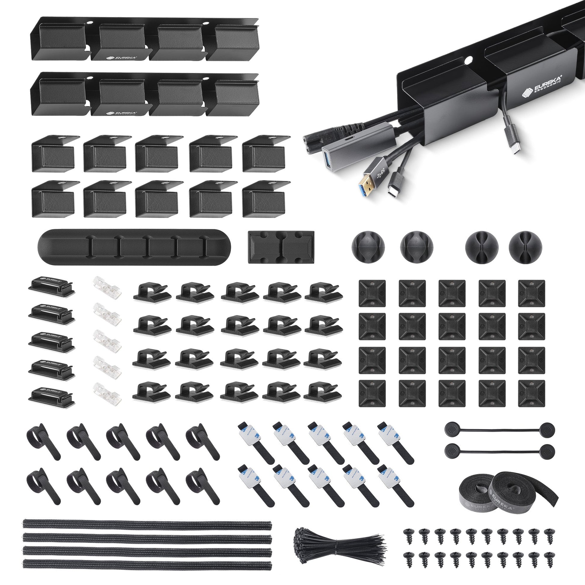 Eureka Ergonomic Cable Management Kit, Black