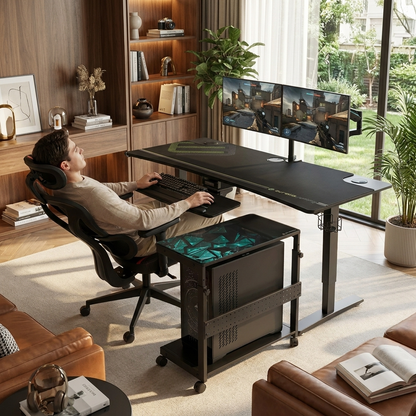 Mobile Height Adjustable CPU Cart lifestyle