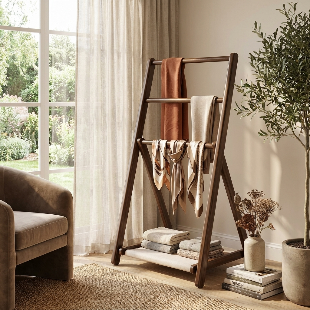 Triangular Bamboo Display Rack lifestyle