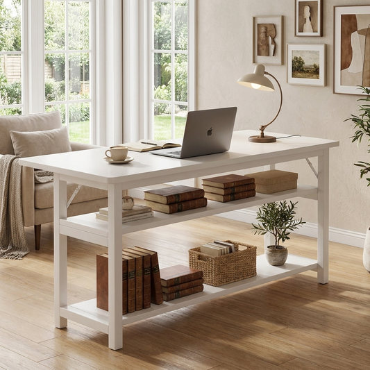 Vintage Rectangular Office Desk lifestyle