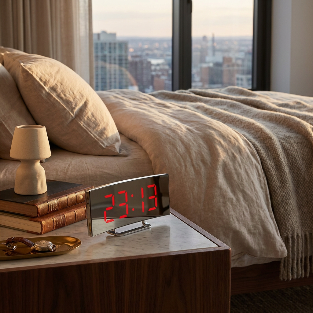 Modern Curved LED Digital Clock - lifestyle