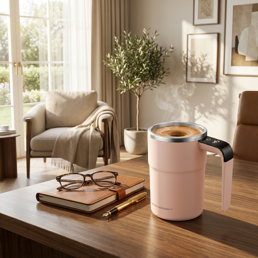 Rechargeable Mug with Built-in Stirring - lifestyle