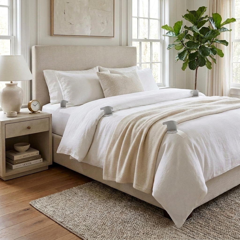Adjustable Bed Clips for Sheets - lifestyle (corrected)