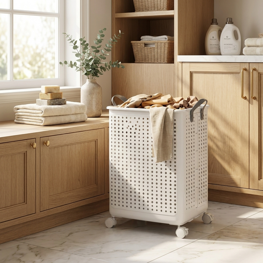 Laundry Basket With Wheels - lifestyle