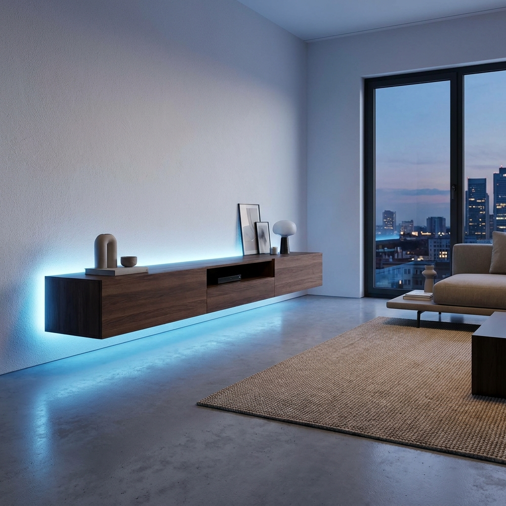 Sollievo RGB LED Strip Lights - TV console install