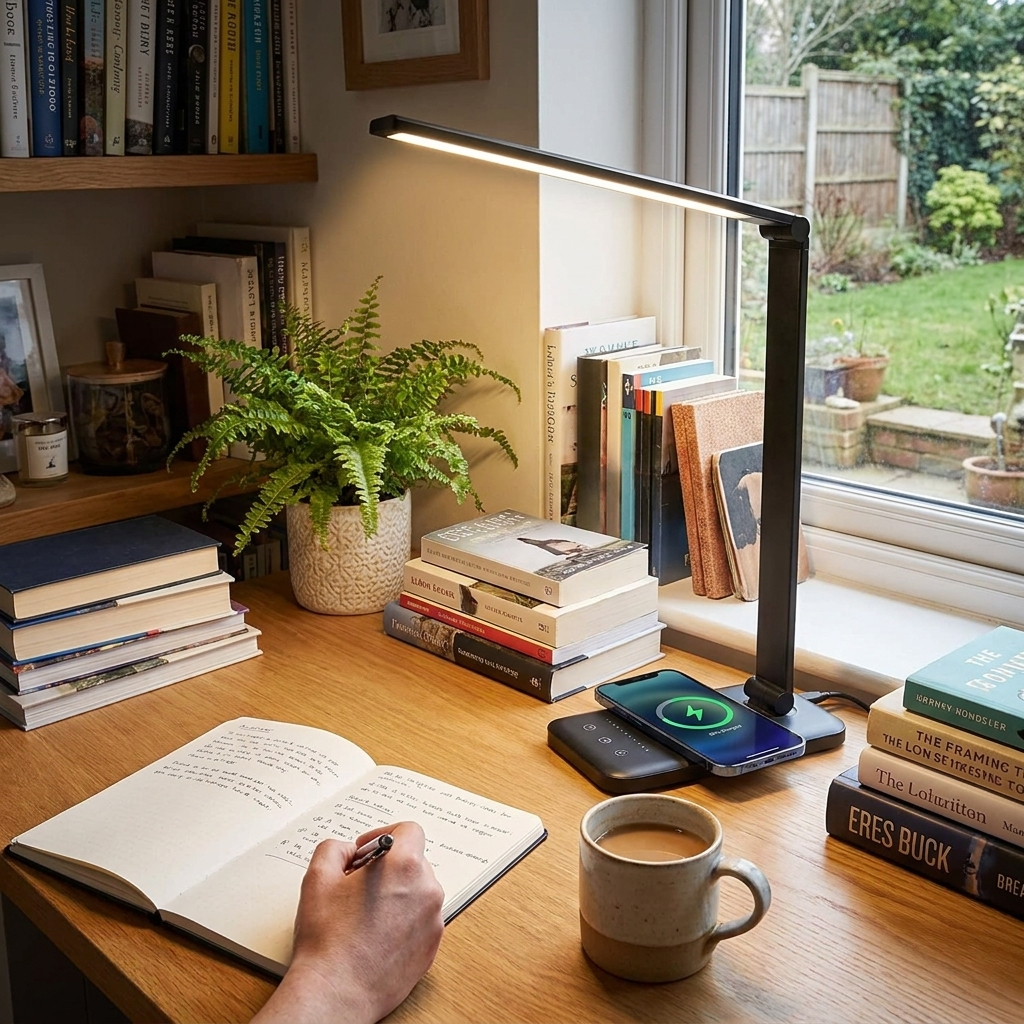 Contemporary Adjustable LED Table Lamp With Charging Function lifestyle