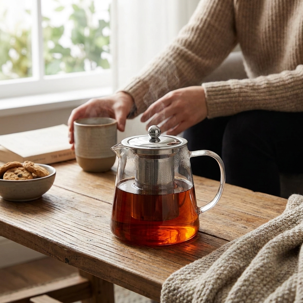 Heat Resistant Glass Teapot lifestyle