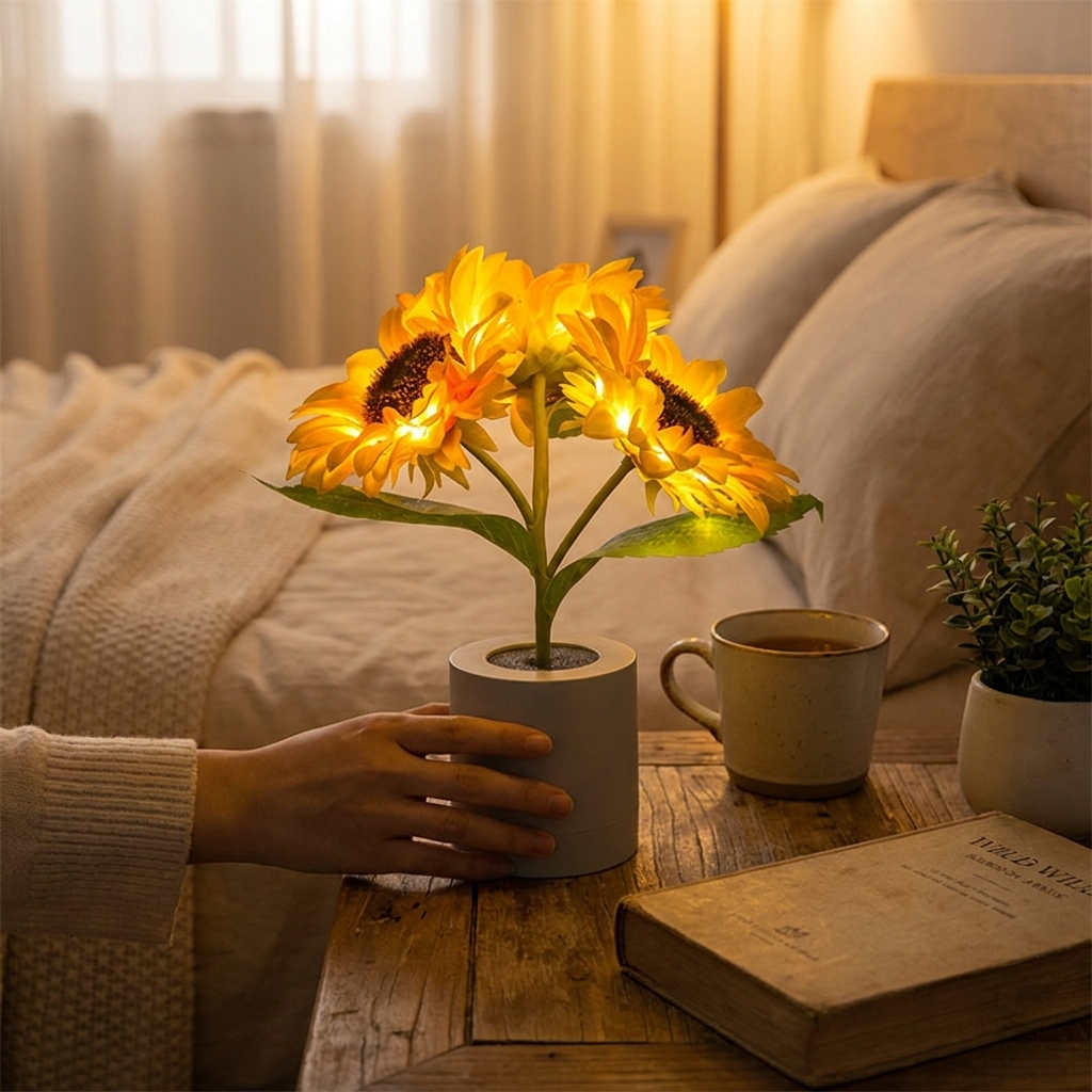 Rechargeable Sunflower Night Light lifestyle