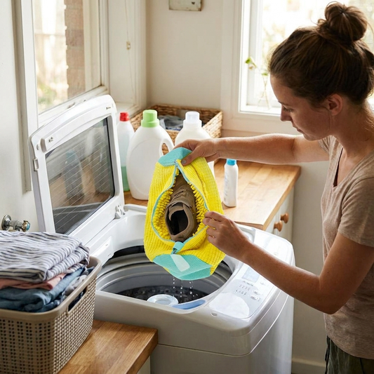 Practical shoe wash bag lifestyle