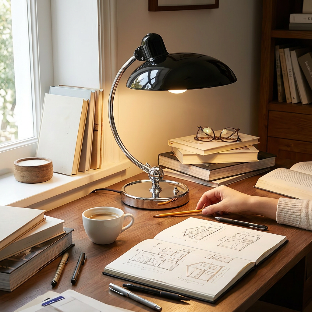 Adjustable Vintage Iron Dome Desk Lamp lifestyle