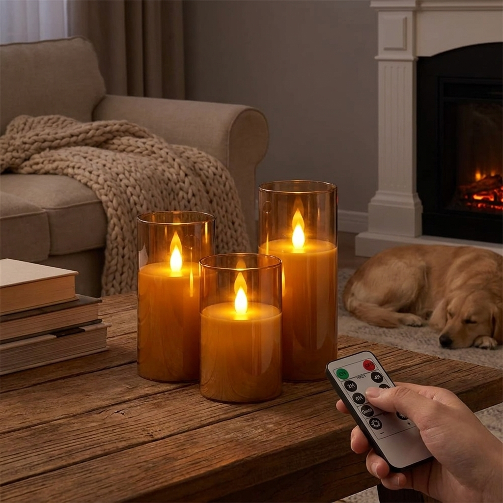 Sollievo Flameless LED Candles with Remote lifestyle