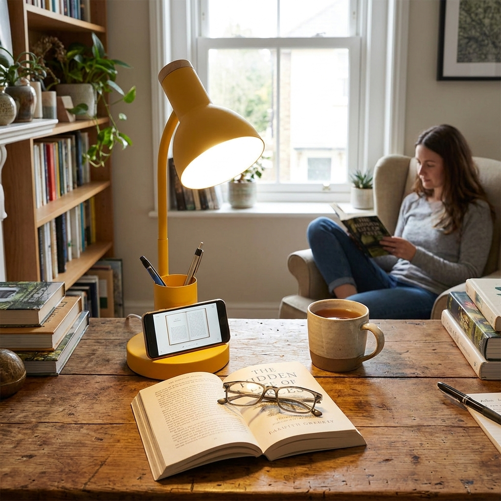 Sollievo Nordic LED Table Lamp with Pen Holder lifestyle