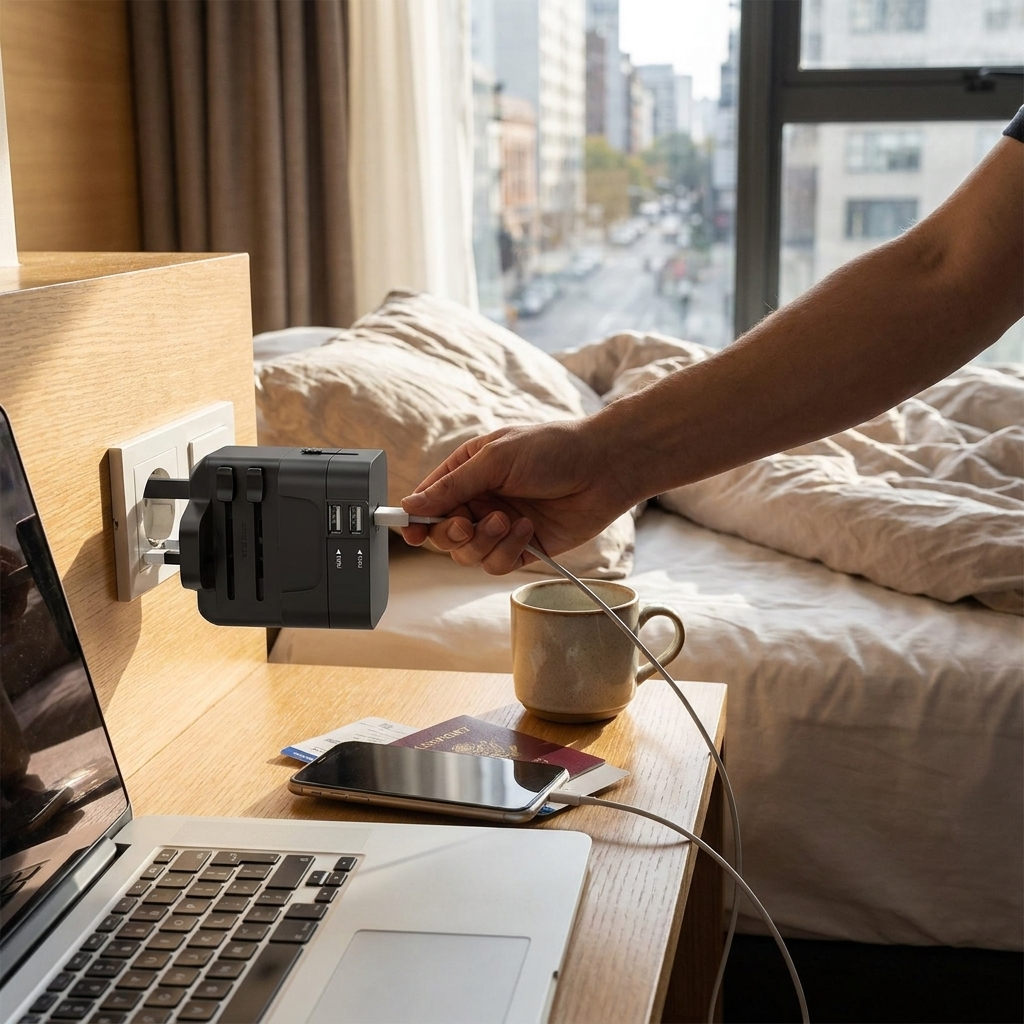 Sollievo Worldwide Travel Adapter lifestyle