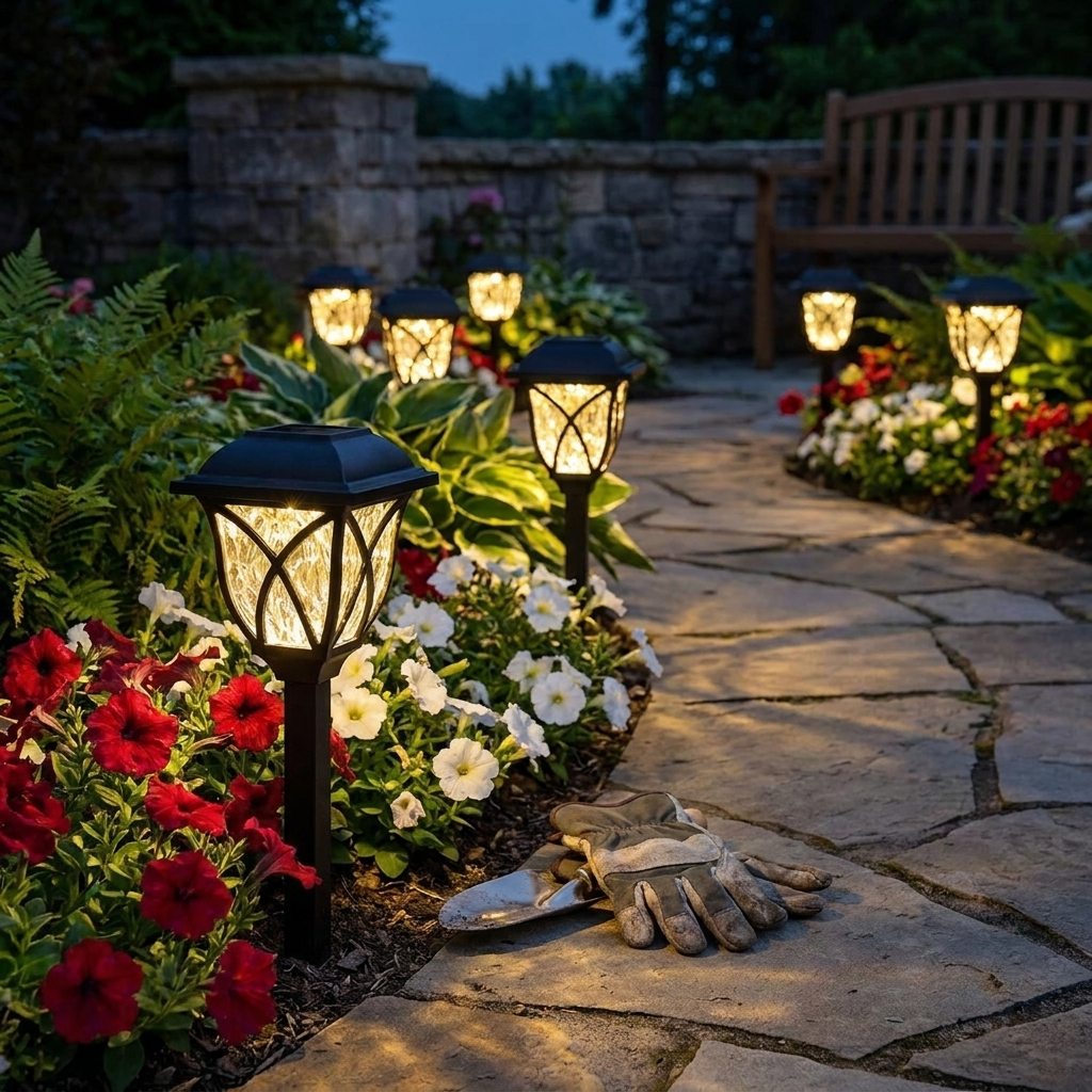 Sollievo 6-Pack LED Solar Pathway Lights lifestyle