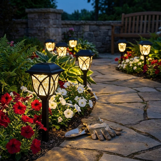 Sollievo 6-Pack LED Solar Pathway Lights lifestyle