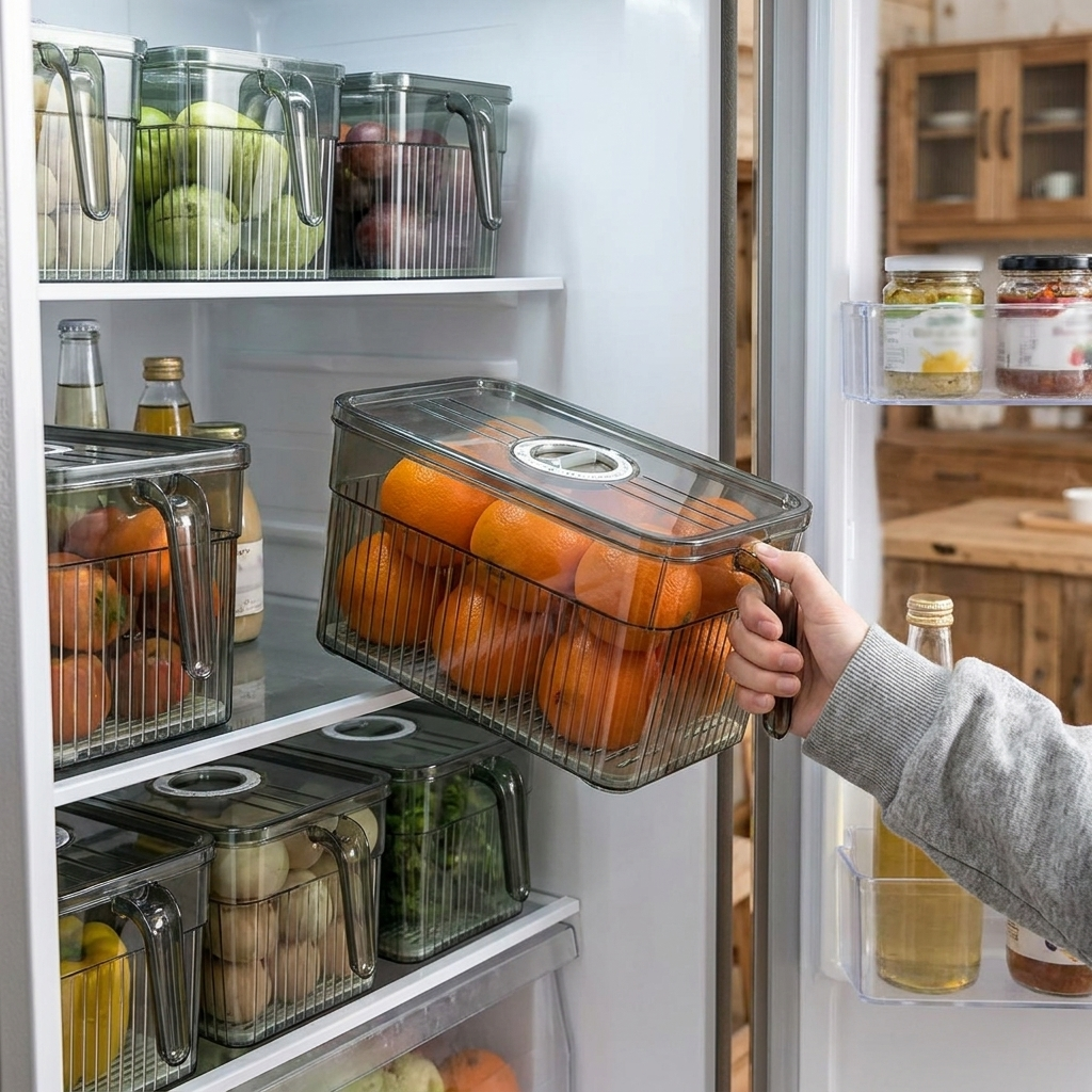 Stackable Fridge Storage Bins lifestyle