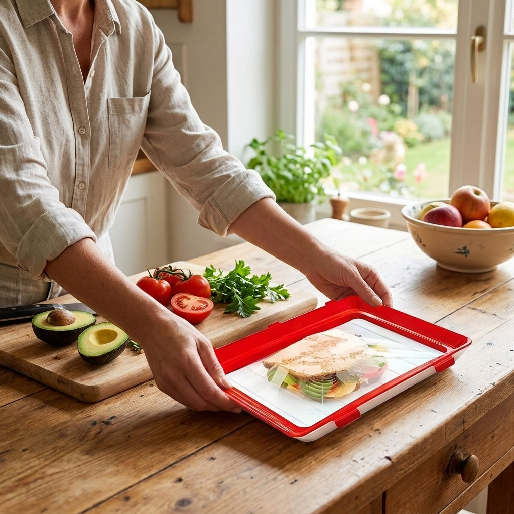 Adjustable Food Preservation Tray lifestyle