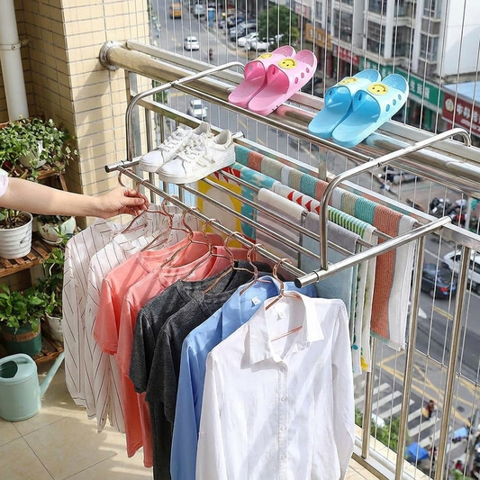Extendable Foldable Balcony Clothes Dryer lifestyle
