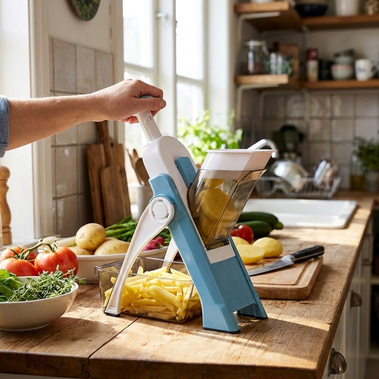 Sollievo 5-in-1 Vegetable Slicer with Collecting Tray lifestyle
