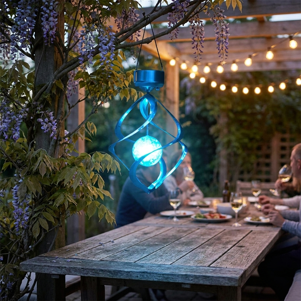 Sollievo Solar Wind Chime Spinner LED Light lifestyle