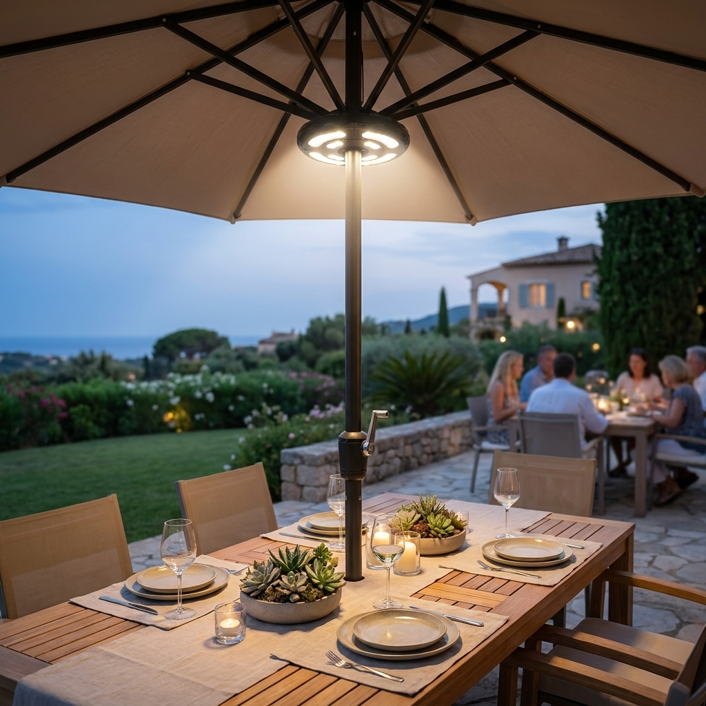 Sollievo Rechargeable Parasol LED Light lifestyle