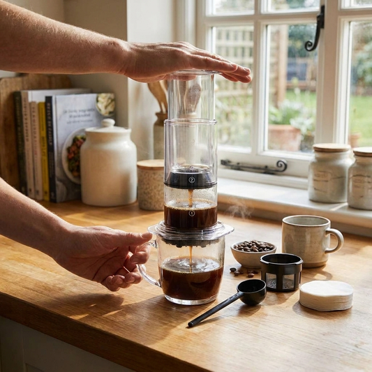 Sollievo 3-in-1 Portable Coffee Press lifestyle