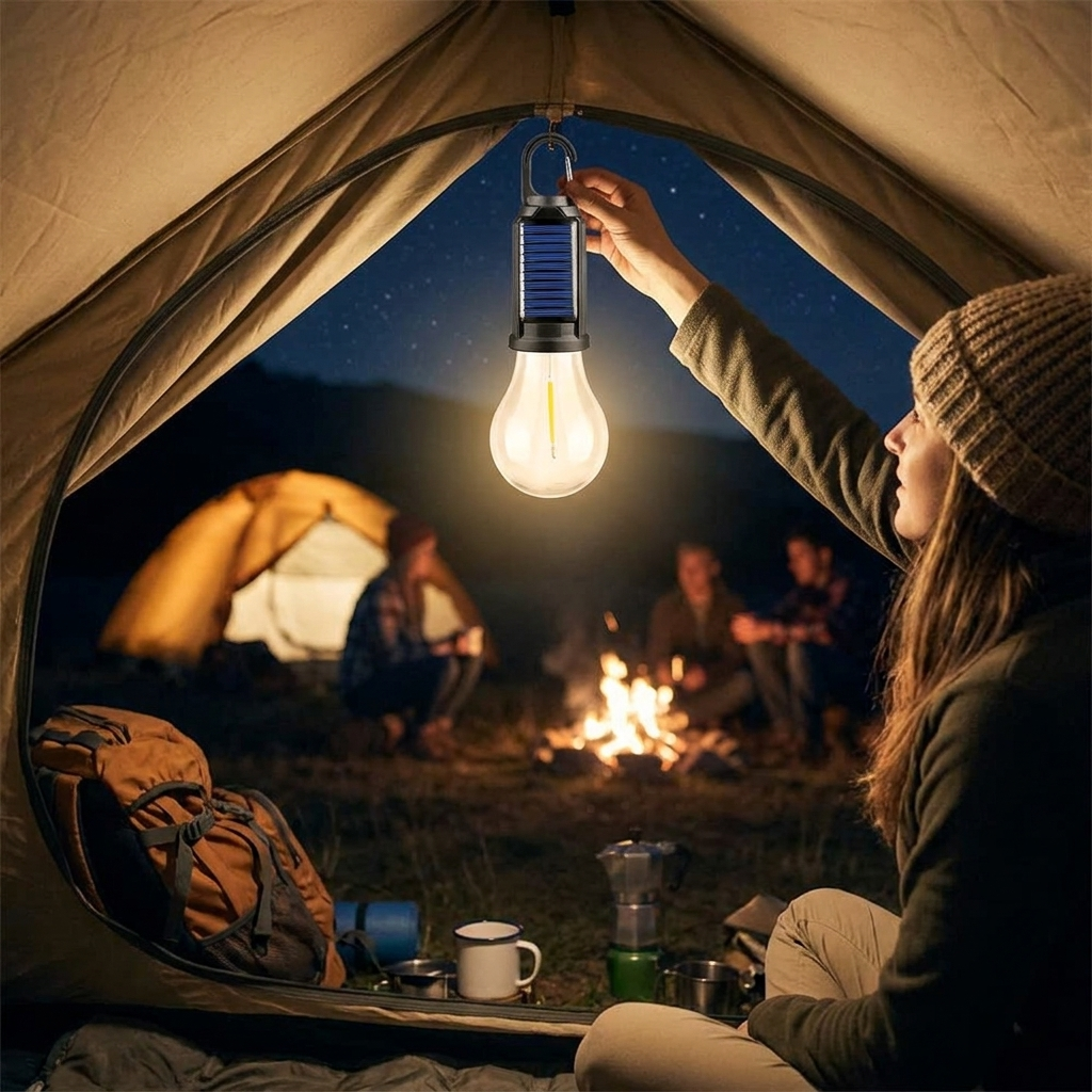 Sollievo Solar Rechargeable Hooked Camping Lantern lifestyle