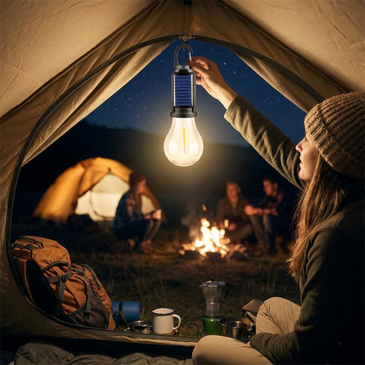 Sollievo Solar Rechargeable Hooked Camping Lantern lifestyle