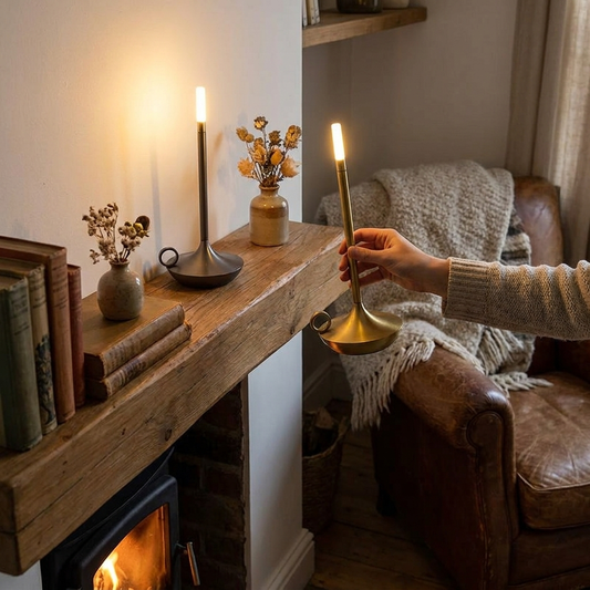 Sollievo Vintage Aluminium Candle Lamp lifestyle
