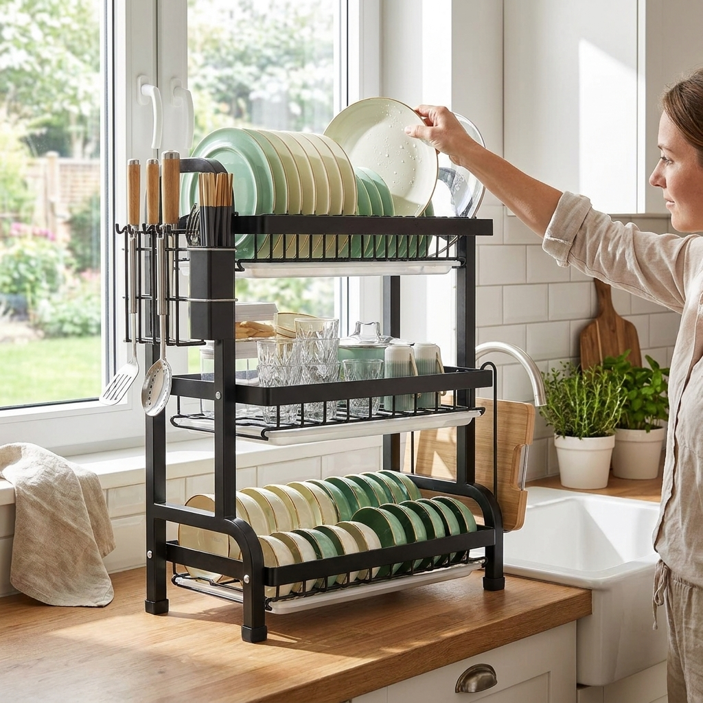 Sollievo Multi-Level Dish Rack lifestyle