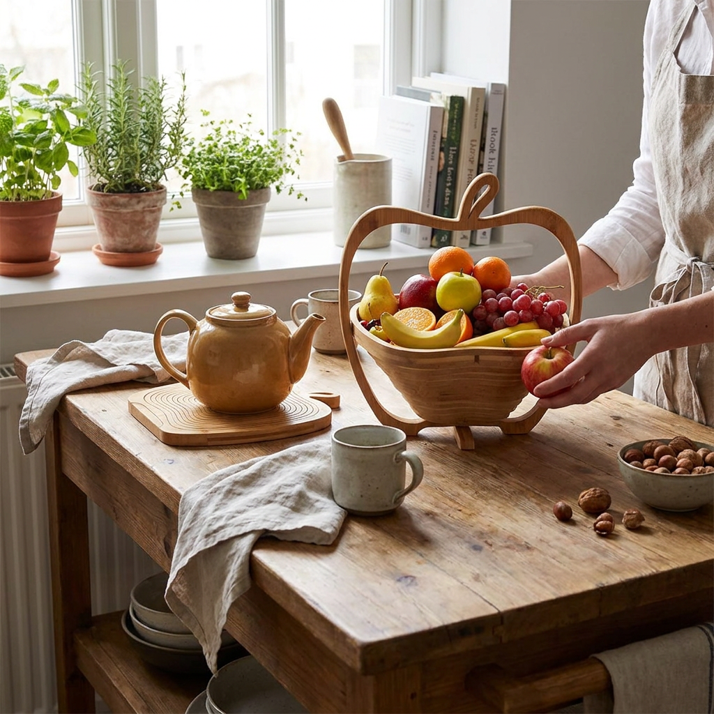 Sollievo Folding Fruit Basket & Cutting Board lifestyle