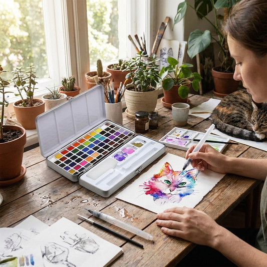 Sollievo Watercolor Paint Set lifestyle