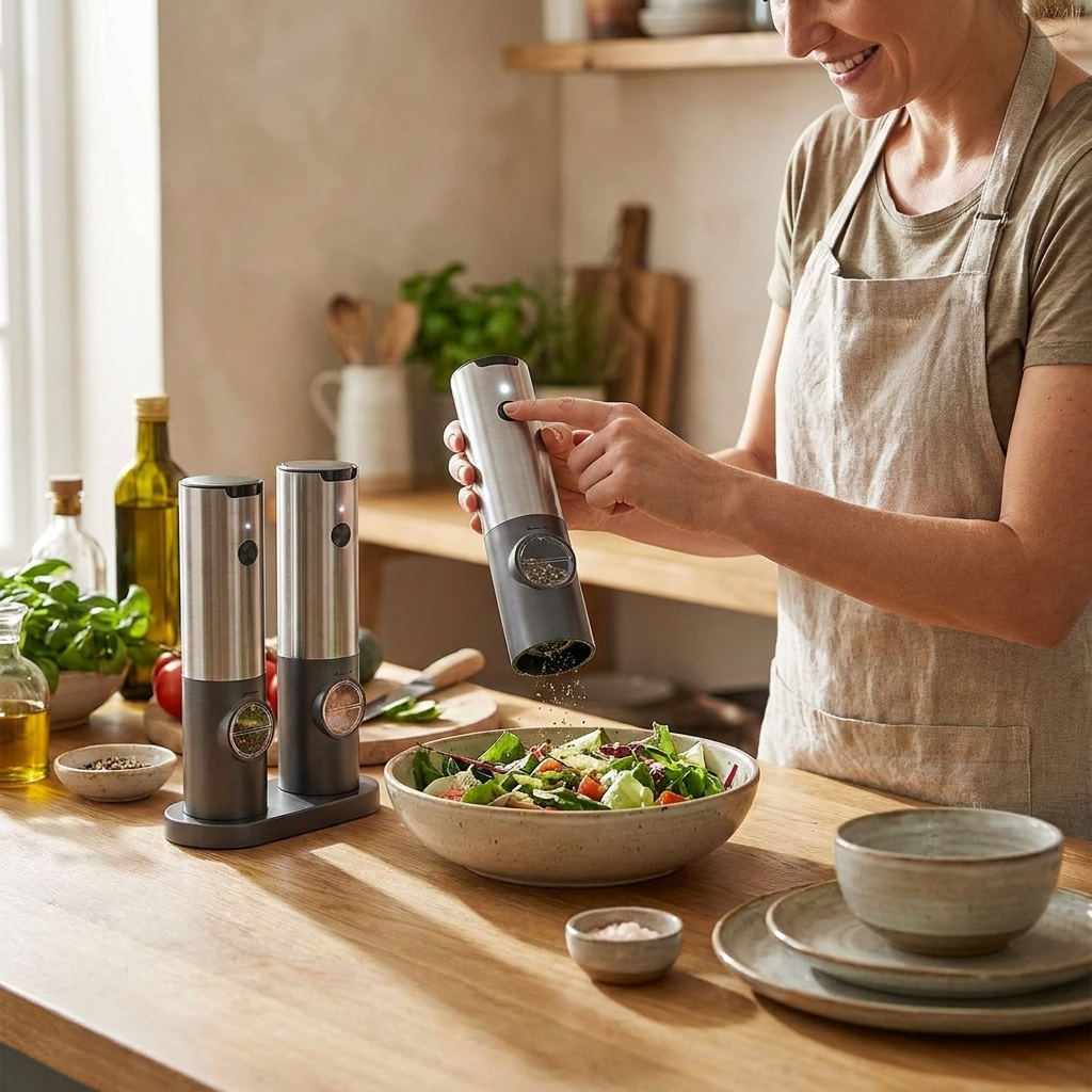 Sollievo Elegant Electric Salt and Pepper Mill