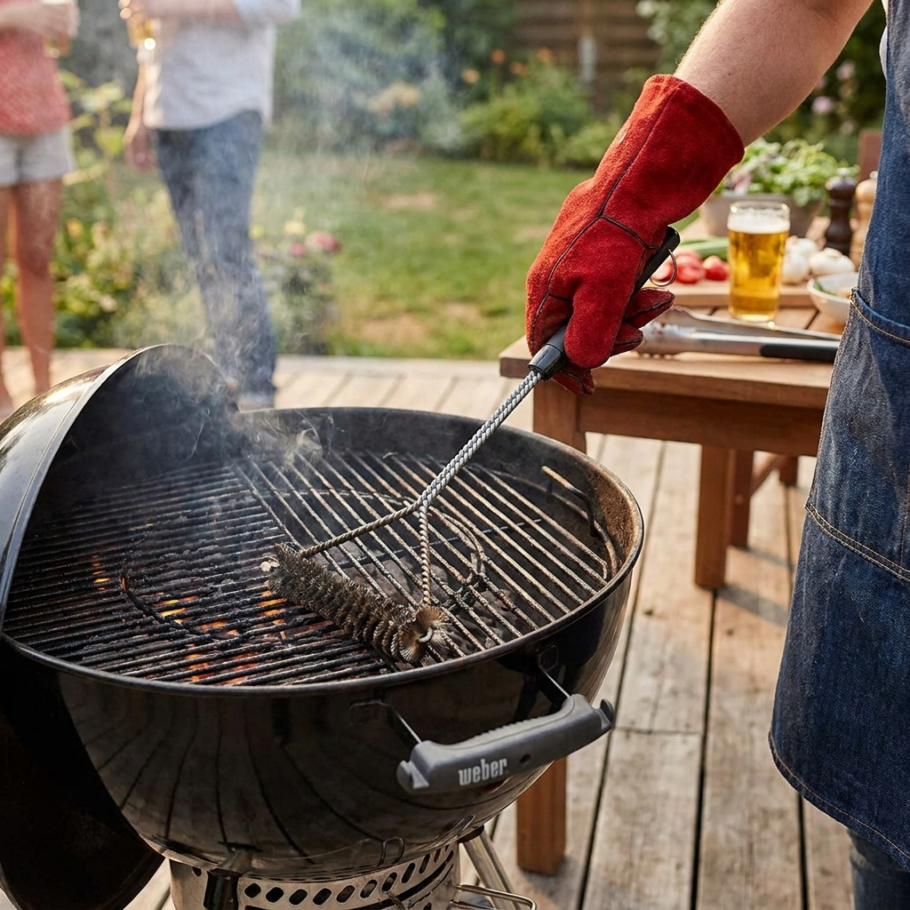 Sollievo Stainless Steel Barbecue Grill Brush Cleaner