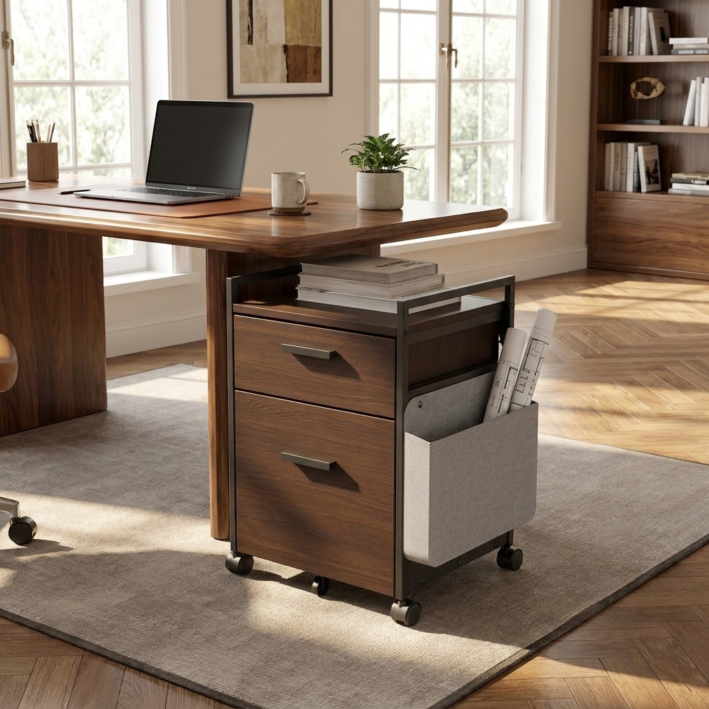 Sollievo 23" Rolling File Cabinet with Drawer