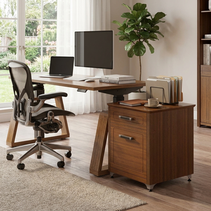 Sollievo 19 Inch File Storage Cabinet, Dark Walnut