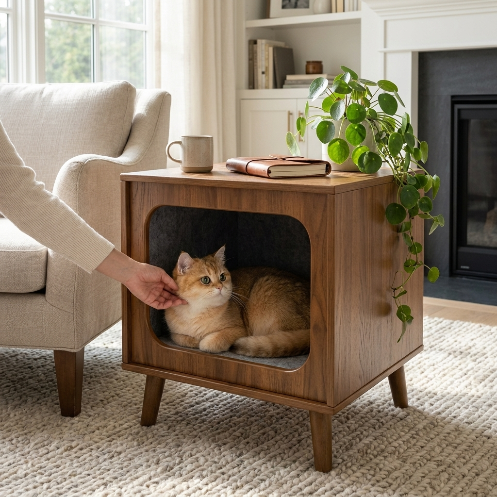 Sollievo Multi-Functional Cat Bed & Side Table
