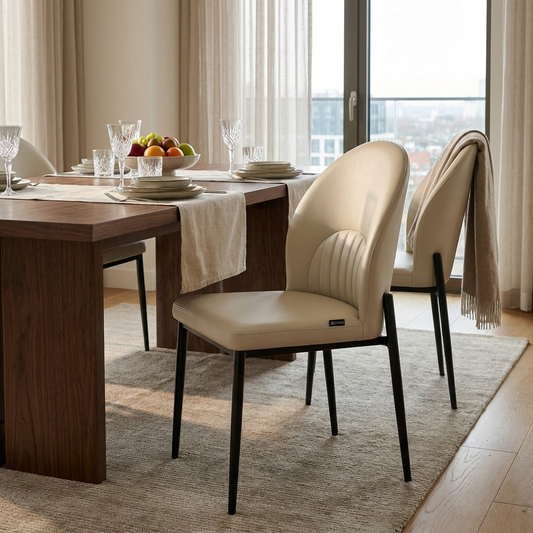 Sollievo Chic Off-White Dining Chairs, Set of 2