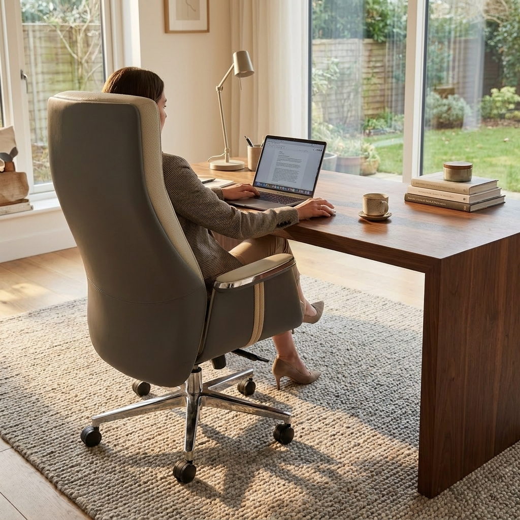 Sollievo Royal II Executive Office Chair, Silicone & Leather