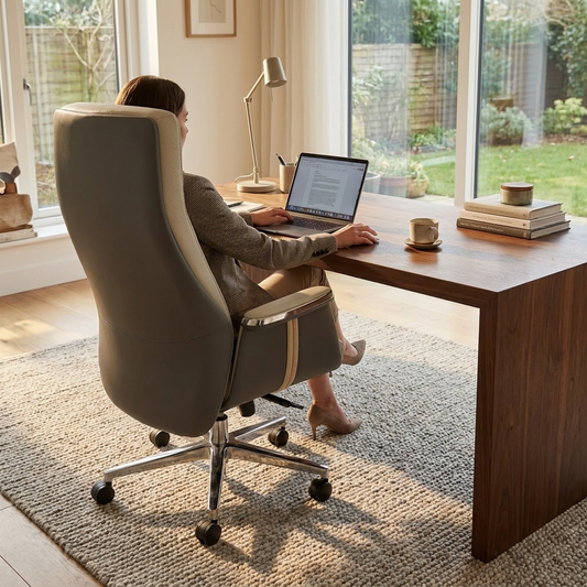 Sollievo Royal II Executive Office Chair, Silicone & Leather